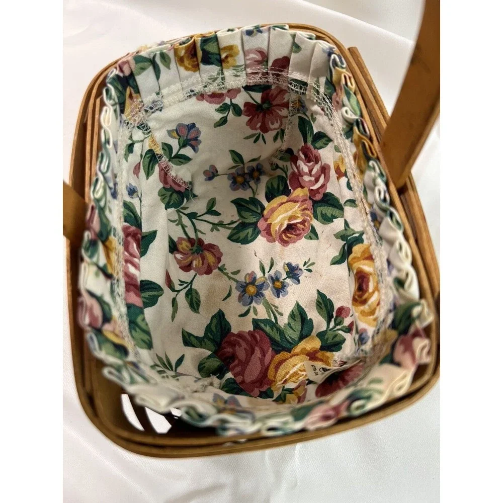 Longaberger Basket American with Rose Liner‎ 1997